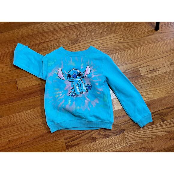 Disney Stich‎ painted sweatshirt S 6-6X Excellent - Picture 1 of 3